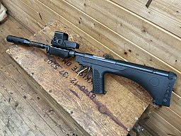 LG Seitenspanner Bullpup WMN Mod. B6, Kal.4,5mm, mit Schalldämpfer und Reflexvisier!!!