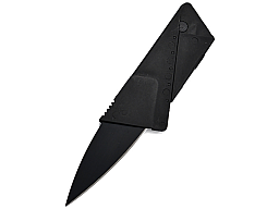 Safetycard Klappmesser mit Kunstlederetui - kleines faltbares Messer in Kreditkartengröße