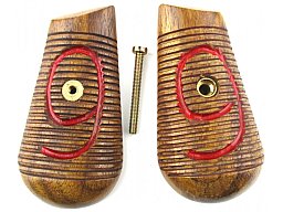 Paar Griffschalen Mauser red 9 C96 aus Holz