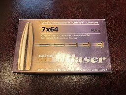 20 Patronen Blaser 7x64 10 g CDP-Geschoss
