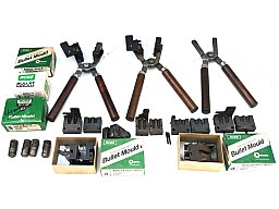 9 x Gießkokillen mit 3 Handgriffen je 1x RCBS .30-115, 08-170, 38-162 u.a. 2x LEE 287 & 357: