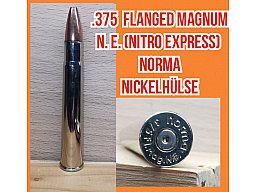 .375 Flanged Magnum N.E. (Nitro Express), NORMA Nickelhülse, Deko-Patrone