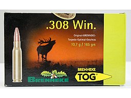 20 Schuss BRENNEKE .308 Win. TOG 165gr 10,7g Torpedo Optimal Geschoss Jagdmunition Blei Deformation