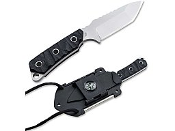 1 x BÖKER MAGNUM Survival Neckup Backup Messer 7.1cm Klinge 440A Stahl inkl. Feuerstahl + Kompass !