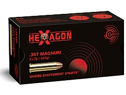 50 Schuss GECO .357 Magnum HEXAGON Hohlspitz MATCH Munition 180gr 11,7g Revolverpatronen Präzision !