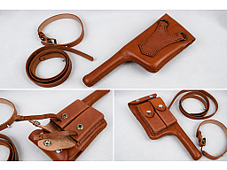 Mauser C96 Broomhandle Schnellfeuer M712 Holster Leder Repro