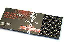 150 St. FIOCCHI BOXER Zündhütchen Small PISTOL Magnum S.P.M. 4,45MM 0.45 Primer Zünder SPM AB LAGER!