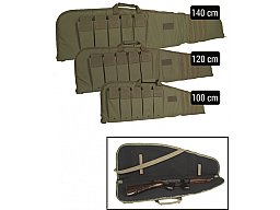 Gewehrtasche / Waffen Futteral Oliv 100cm m. Magazintaschen - Rifle Case abschließbar