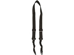 Tactical Gewehrgurt / Tragegurt mit Bungee (67-112cm), 2-Punkt, SCHWARZ