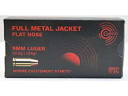 50 Schuss GECO 9mm Luger 9x19 Vollmantel Munition PistolenPatronen IPSC 10,0g 154gr #2317708 283 m/s