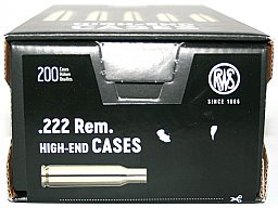 200 Stück NEUE RWS Hülsen .222 Rem. RUAG High End Cases Wiederladehülsen NEU Boxer ohne Zünder!