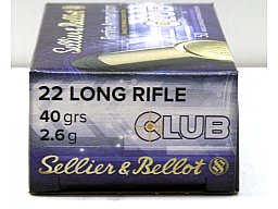 50 Stück / Schuss S&B .22 l.r. lfb KK Munition CLUB 40grs 2,6g LRN Blei Rundkopf 330 m/s Standard