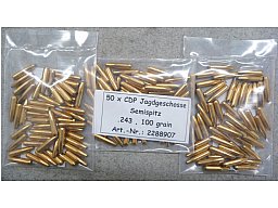 100 Blaser CDP Geschosse .243, 100 grain, Teilmantel, NEU