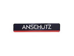 014910, ANSCHÜTZ, Aufkleber "ANSCHÜTZ" Schwarz/Rot, 7,1 cm x 1,5 cm, NEU