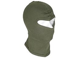 Sturmmaske / Balaclava / Sturmhaube - Oliv - 1 Loch - dünn - Baumwolle