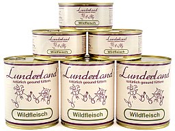 1 x 800g Lunderland WILDFLEISCH Hundefutter in der Dose 100% Fleisch vom Rotwild | Hund BARF