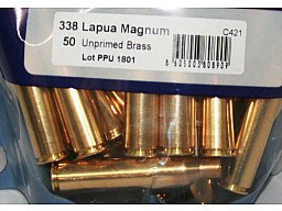 50 Stück NEUE PPU/PrviPartizan Langwaffenhülsen .338 Lapua Magnum (Boxerzündung)/Unprimed Brass#C421
