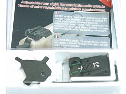 LPA KIMME Fibre-Optik 3-Dot GRÜN verstellbar für WALTHER Q5 SF Q4 Steel Frame 9mm Pistole Grüne Fibr