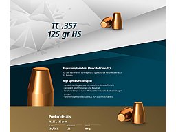 H&N Geschosse .357 TC HS 125gr. 500St. (.357Mag 9mmLuger)