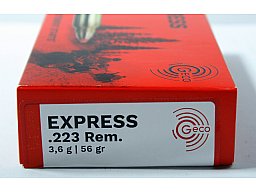 20 Schuss GECO EXPRESS Büchsenpatronen .223 Rem. 56gr 3,6g Blei Präzise Jagd Munition 223 Remington