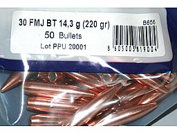 50 Stück PPU | PrviPartizan Geschosse #B-656 | Cal 30/.308 - 220grs/14,3g FMJ BT Vollmantel BoatTail