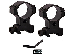 Optik Montage Wolf 30mm und 25,4mm Picatinny / Weaver Zielfernrohr Reddot RD hoch 6 X verschraubt