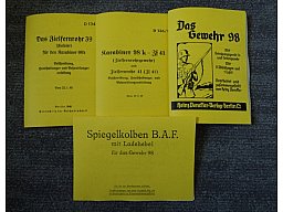 4 Hefte Beschreibung Dienstanweisung Zielfernrohr 39 & ZF41 K98 & Gewehr 98 & Spiegelkolben 1.WK