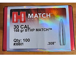 100 St.Hornady Geschosse.30(.308Dia)-168-HPBT MATCH #30501