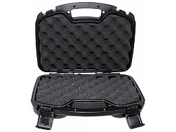 Pistolen-Koffer, Kunststoff, groß, innen 32x18x7,5cm, abschließbar, Schaumstoffeinsatz, Schwarz