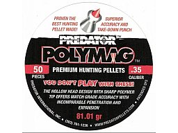 JSB Polymag Predator Diabolo Blei 9 mm .35 50 St. / Dose 5,25 Gramm (81,01 Grain) schwerer