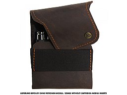 BÜFFEL-LEDER PATRONENETUI für 5 Kugeln/Büchsenpatronen 1 x RUAG-Modul 6,5 - 9,3 (NORMA, RWS) Pull-Up