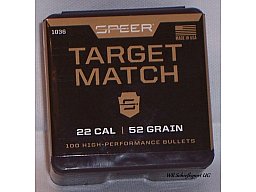 100St. SPEER .22(.224) - 52 - HPBT - MATCH - #1036 - Versand ab 6,40€