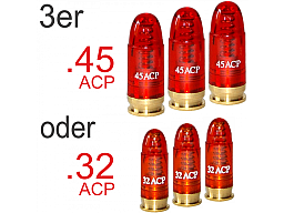 3er .45 ACP oder .32 ACP (7,65 Browning) Pufferpatronen!!!        ->TOP Angebot!!!<-