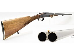 BRÜNNER Seitenschloß - Doppelflinte im Kaliber 12/70 mit Doppelabzug, Auszieher und 1/4 - 3/4 Choke