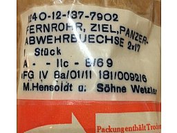 Zielfernrohr Hensoldt leichte Panzerfaust in OVP FUNKELNAGELNEU Panzeroptik