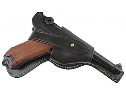 Wehrmacht Luftwaffe Elite Fallschirmjäger 01 Pistolentasche P08, Holster Rindleder braun
