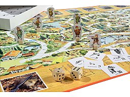 1x J.P. SAUER & SOHN "Das Jagdspiel" Brettspiel Würfelspiel aus den 50er Jahren 66,5x50cm ab 6 Jahr