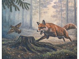 Jagdgemälde "SCHNEPFENJAGD" - Tier-und Jagdmaler - Thomas Bold