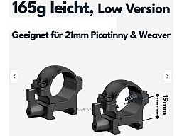 Vector Optics Hebel Stahl-Schnellmontage für 25,4 Tubus, Picatinny/Weaver BH 6,3 mm