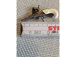 Antike Miniatur-Taschenpistole 19. Jhdt. (nur 4,5 cm!)