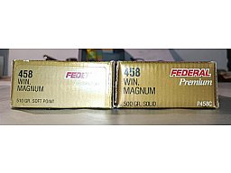40 Patronen Munition Federal Premium in .458 WIN MAG. Soft Point 510 grs. / Sold 500 grs.