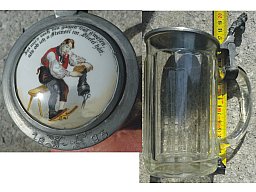 Orig. Scherzbierkrug mit Gravur von 1893