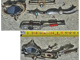 Posten antike Stabbroschen, Silber