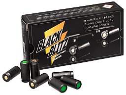 Pobjeda Black Blitz Knallpatronen 9mm P.A.K. schwarze Messinghülse 50 Schuss