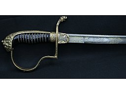 Offizierssäbel Löwenkopf Sachsen Artillerie 1. Feldartillerie Rgt Nr. 12 Eisenhauer mit Scheide FAR