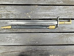 Seitengewehr 1871 NUMMERNGLEICH mit Lederscheide