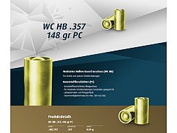 500St. H&N Geschosse .357 WC HB PC KB 148grs .38 Special W.C. 357 | Wadcutter BLEI Kunststoffbeschi