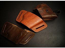 Konvolut: 3x Vintage AKAH Leder-Holster, PPK, PP o. ä.
