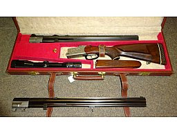 BLASER BBF-Set 7x57R+12/70 und .22Horner+12/70 sehr edel im Lederkoffer Bockbüchsflinte. EU wide