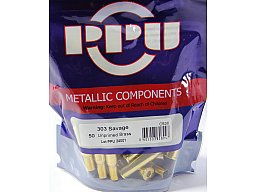 50 Stück NEUE PPU/PrviPartizan Langwaffenhülsen .303 Savage Boxerzündung / Unprimed Brass #C-536